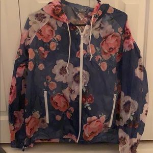 American Eagle floral rain jacket